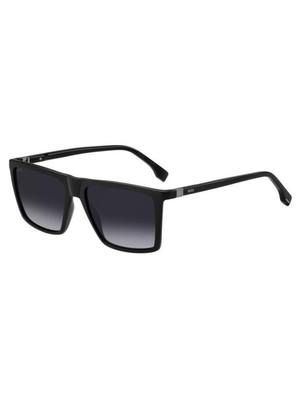 New BOSS Men's Sunglasses Black Square Grey Lens Injected Frame 1490 S 807 56